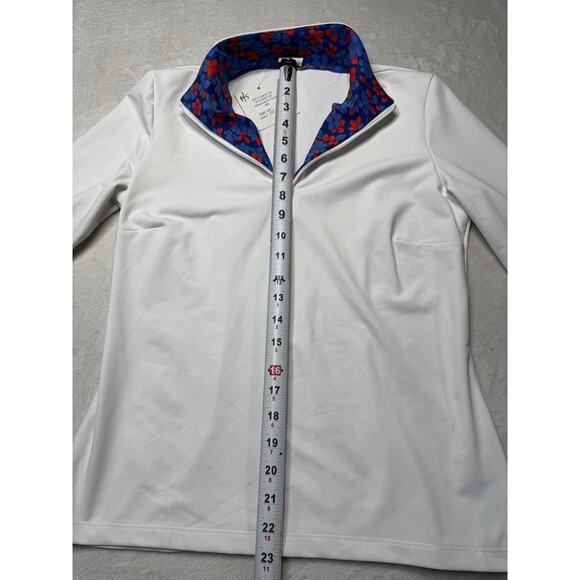 Sailor Sailor Britt 3/4 Sleeve White Floral Trim UPF 50+ Performance Top SZ SM - Picture 5 of 12
